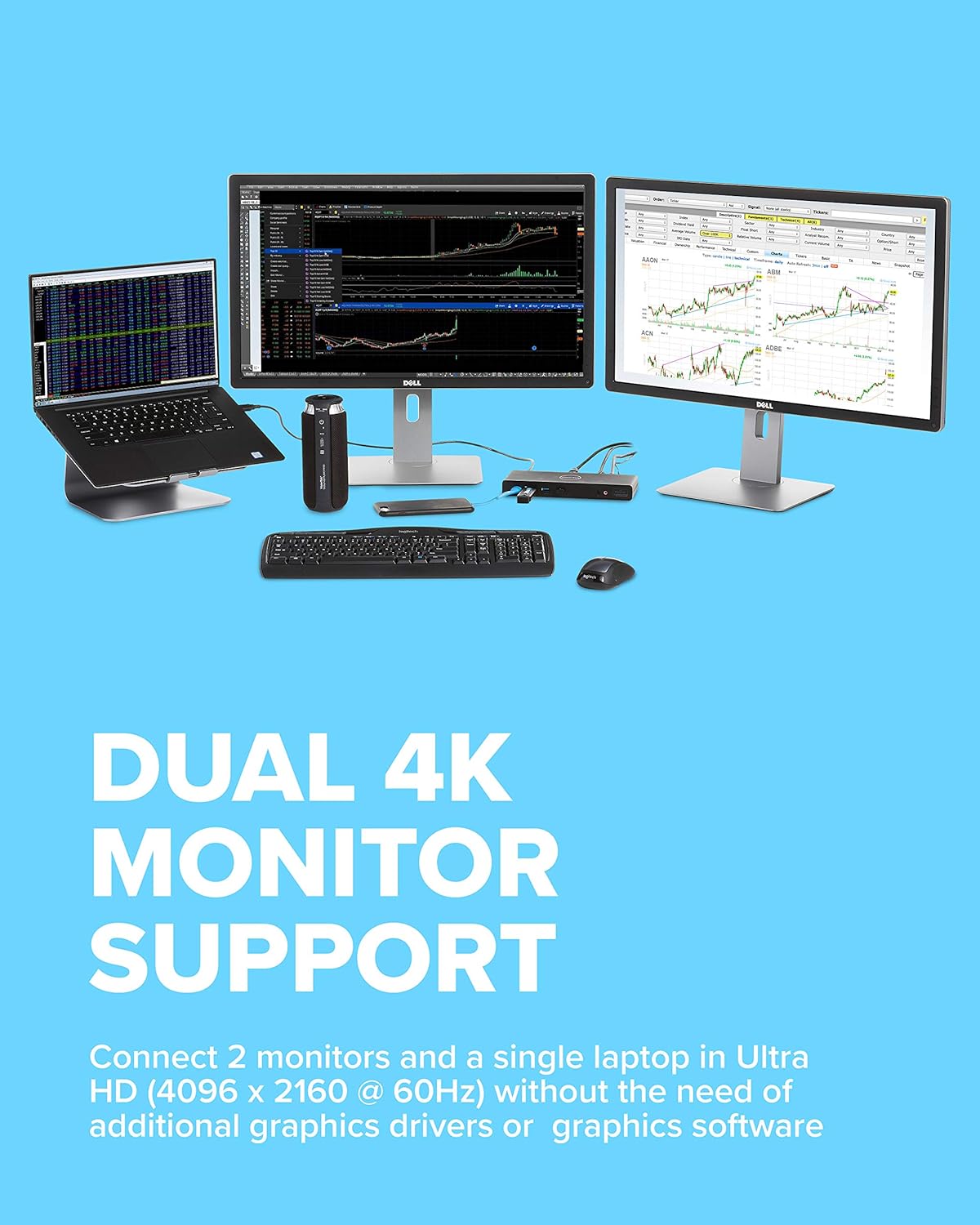 VisionTek VT4000 Universal USB Dual Monitor Docking Station - 2x HDMI, 2x DP, 6x USB-A, Audio and Ethernet for Windows / MacOS / ChromeOS