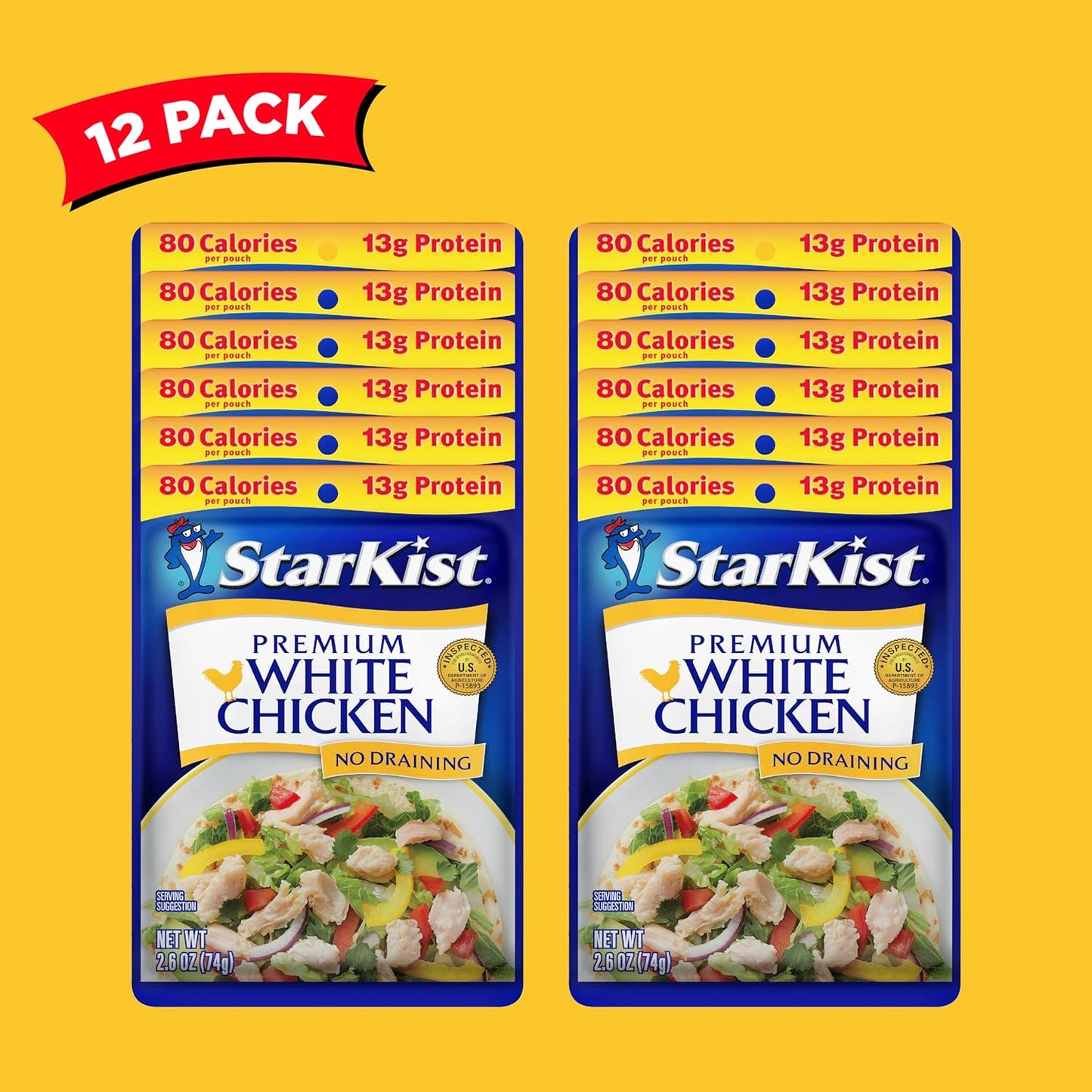 StarKist Premium White Chicken - 2.6 oz Pouch (Pack of 12)