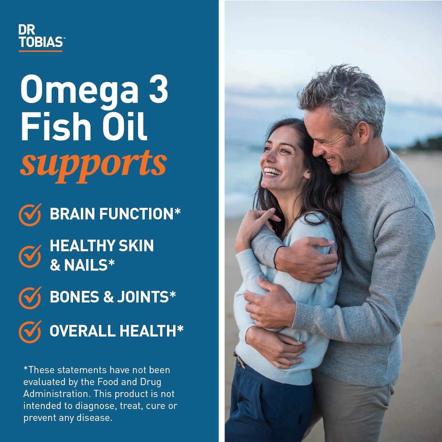 Dr. Tobias Omega 3 Fish Oil, 2000mg Triple Strength Omega 3 Supplement with 800mg EPA 600mg DHA Per Serving, Fish Oil Omega 3 Supplements for Heart, Brain & Immune Support, 180 Softgels, 90 Servings