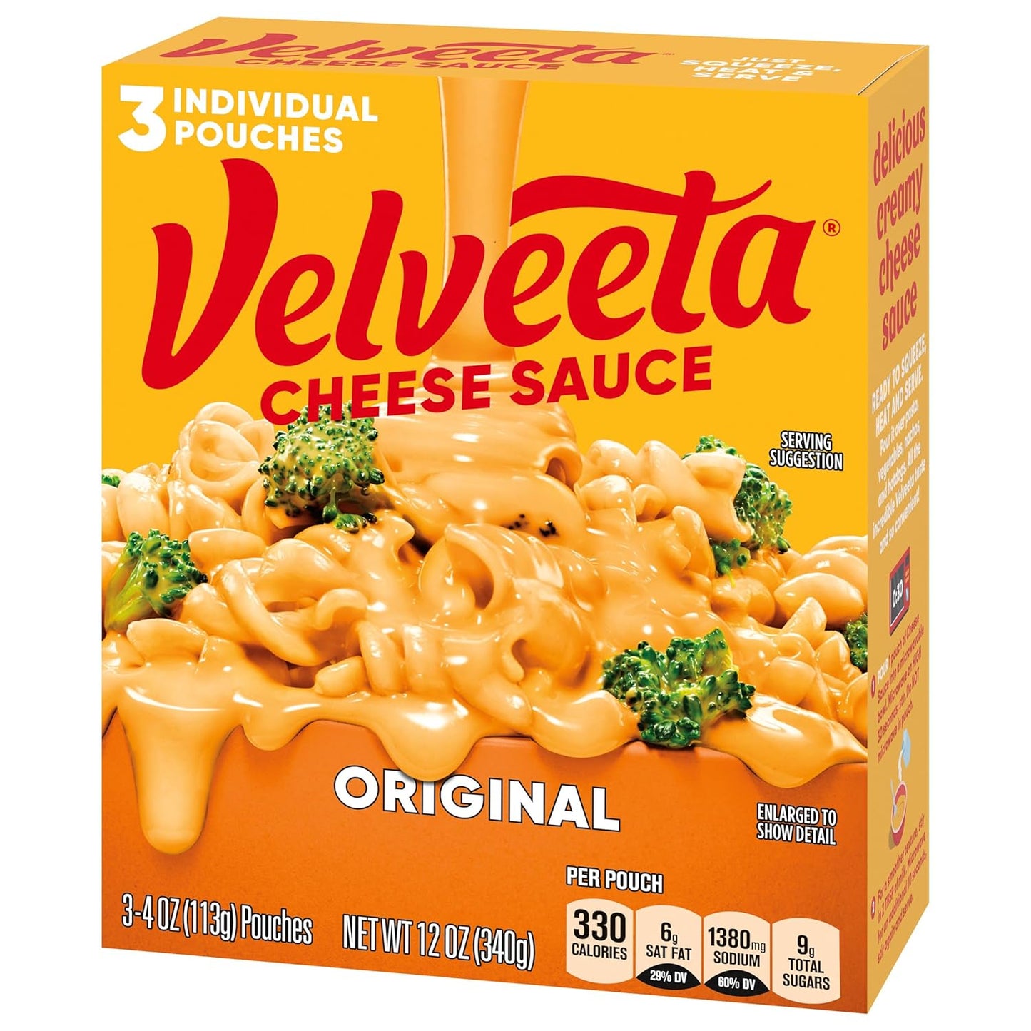 Velveeta Original Melting Cheese Sauce Pouches (3 ct Box, 4 oz Packets)