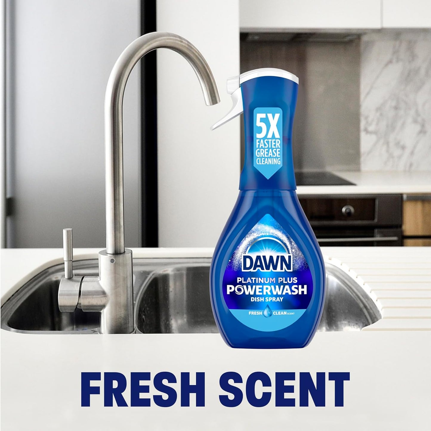 Dawn Platinum Powerwash Dish Spray, Dish Soap, Fresh Scent Bundle, 1 Spray (16oz) + 3 Refills (16oz each)