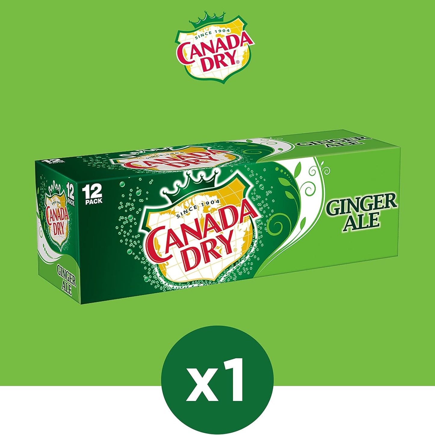 Canada Dry Ginger Ale Soda, 12 fl. oz. Cans, 12 Pack (Pack of 2)