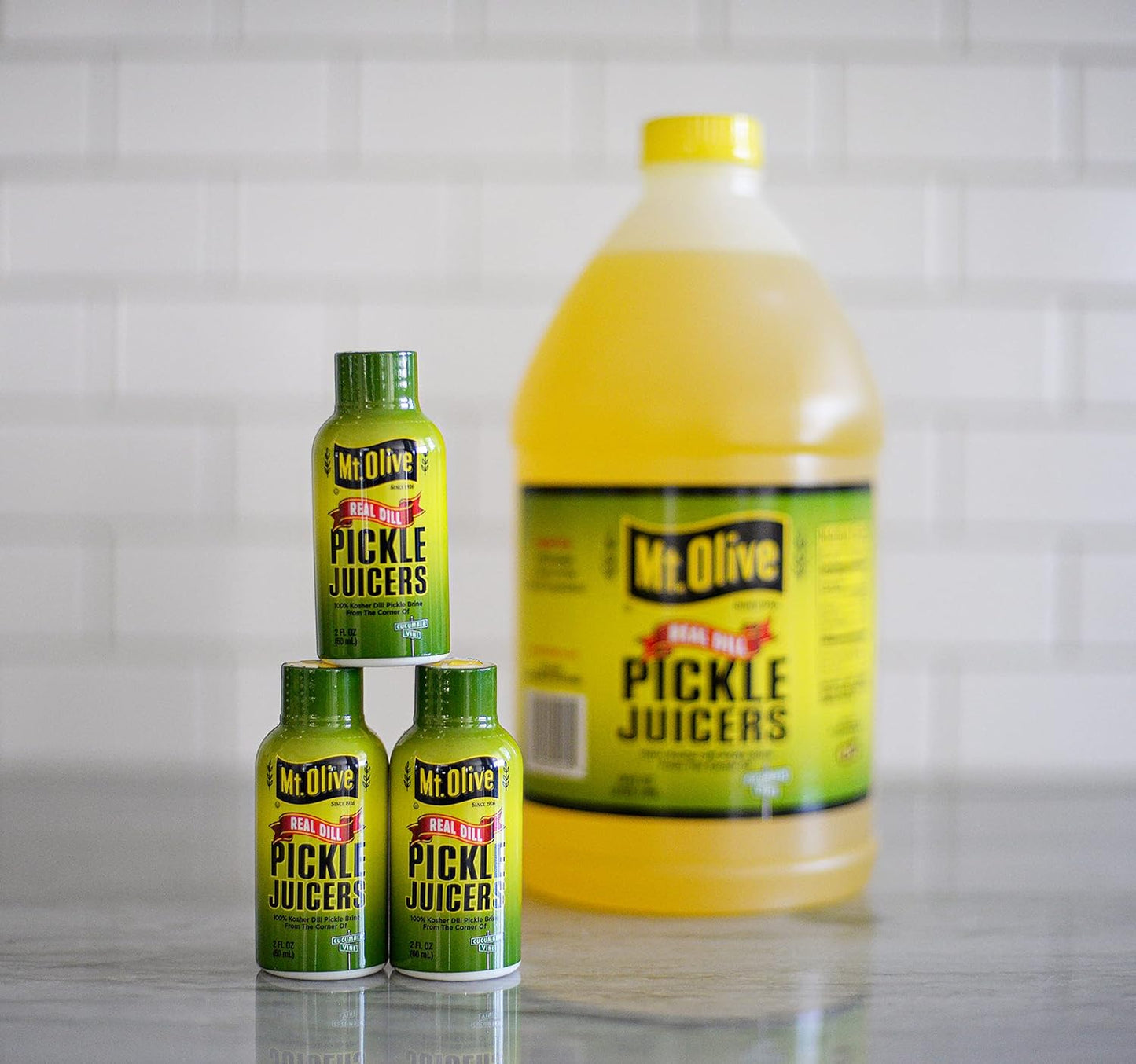 Mt. Olive Pickle Juice 100% Kosher Dill Pickle Brine - 12 pk - 2 fl oz bottles