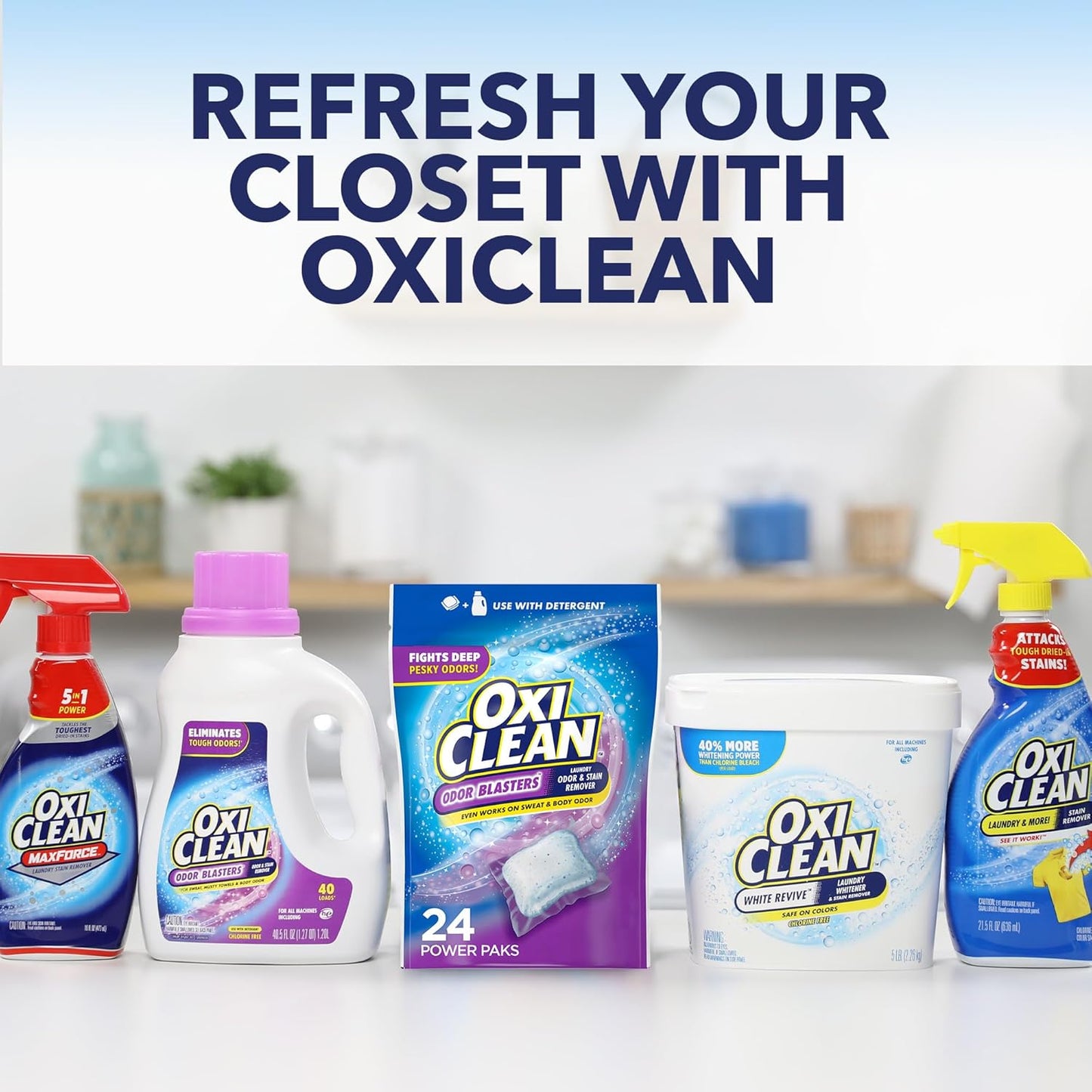 OxiClean Odor Blasters Odor and Stain Remover Power Paks, 24ct