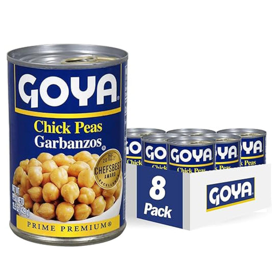 Goya Foods Chick Peas, Garbanzo Beans, 15.5 Ounce (Pack of 8)