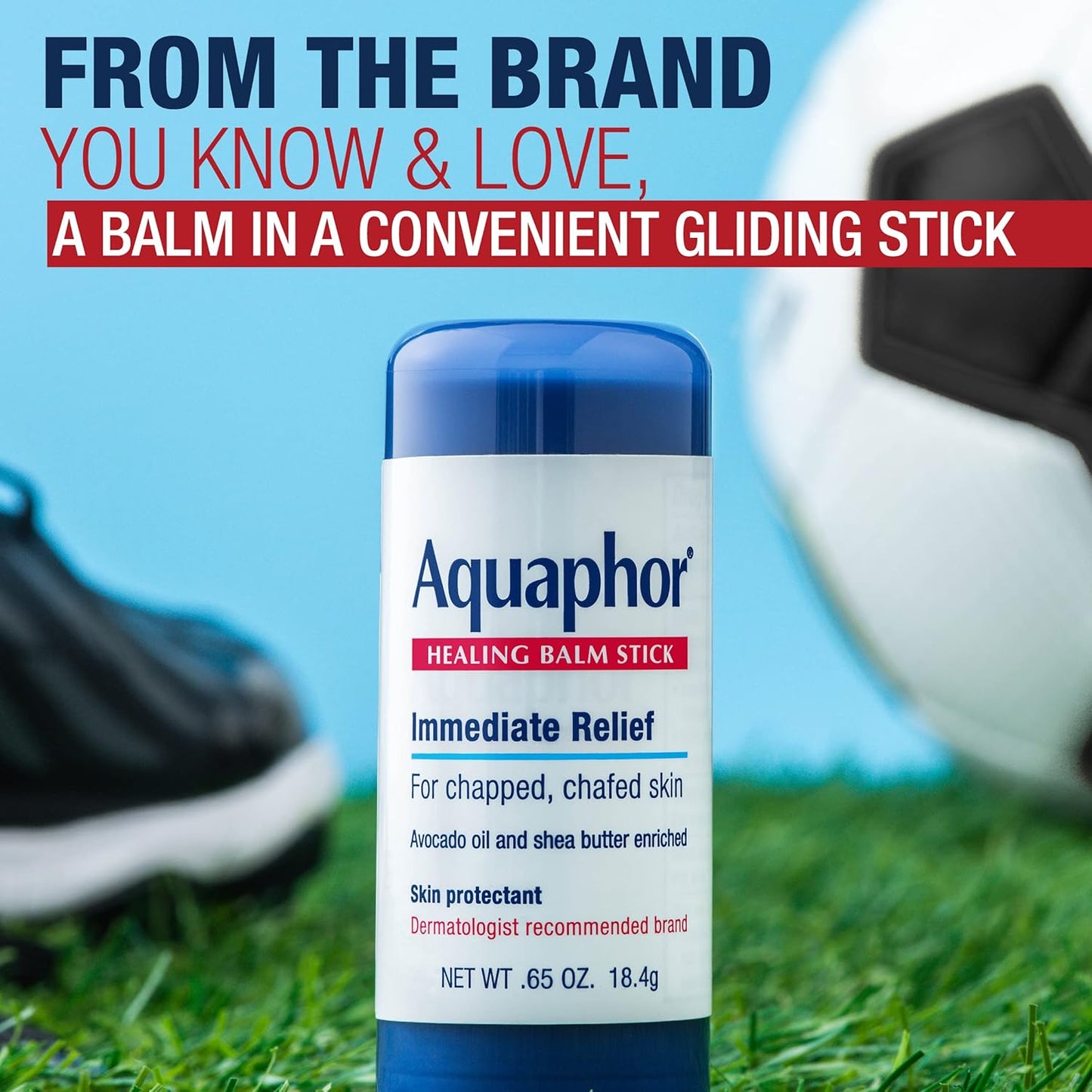 Aquaphor Healing Balm Stick, Skin Protectant with Avocado Oil and Shea Butter, 0.65 Oz Stick