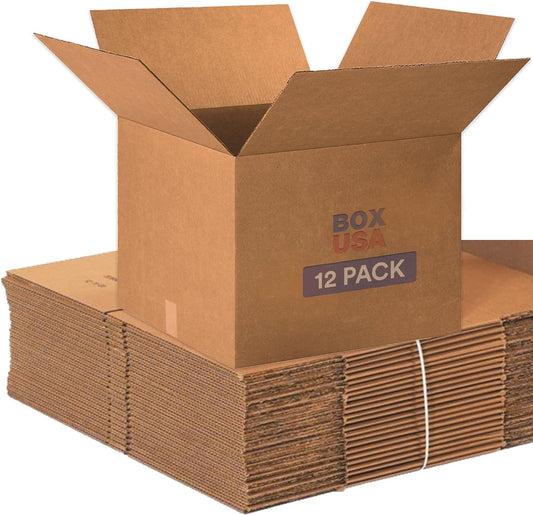 BOX USA Moving Boxes, Extra Large 20" x 20" x 15" (12 Pack), Corrugated Cardboard Box for Packing Packaging Storage Mailing, and Shipping for Office of Home, 32 ECT - Pack of 12