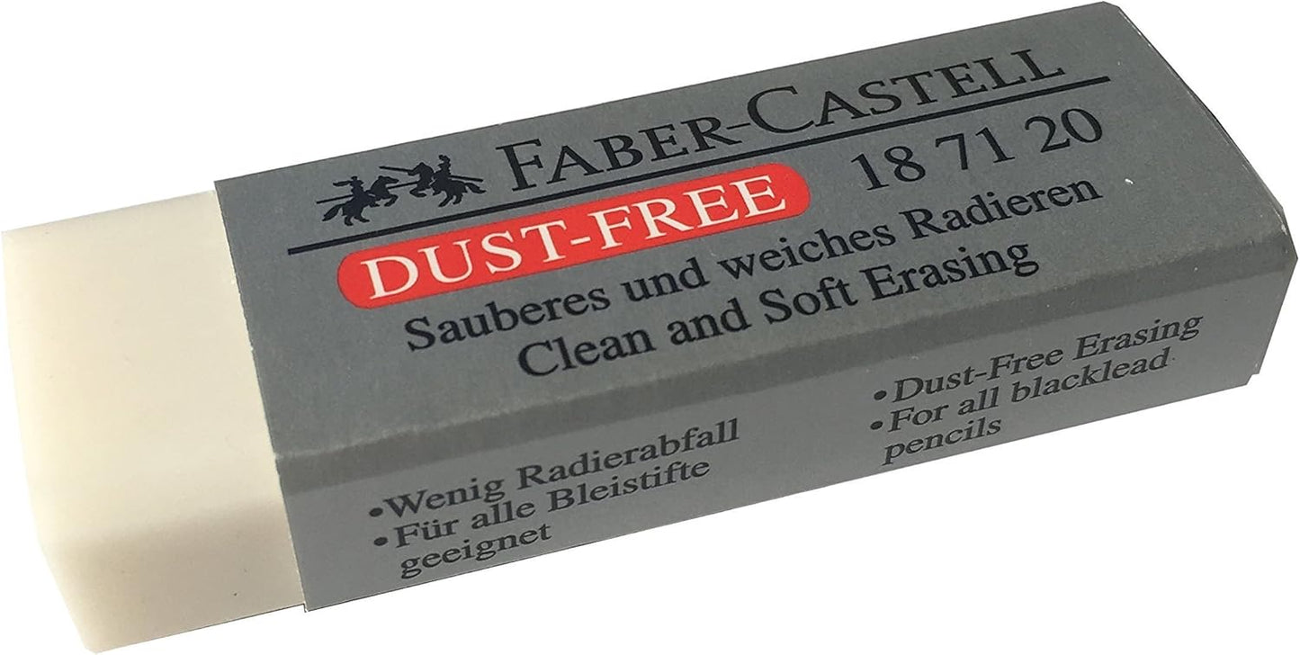 [Pack of 4] Faber-Castell LARGE Eraser Dust Free Clean and Soft Erasing for ART, OFFICE, SCHOOL USE (6.2x2x1.25cm)