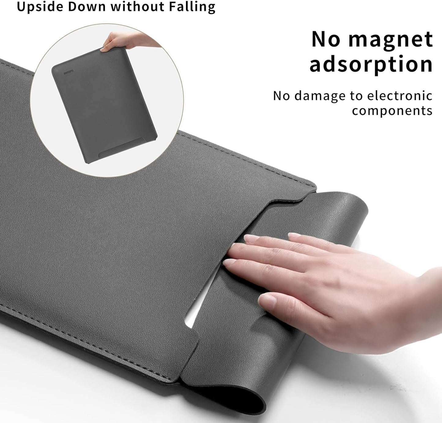 Laptop Sleeve Bag Compatible with MacBook 12 inch with Retina Display A1534/Air 13 M2 A2681 M1 A2337/Pro 13 A2338, 12.3 Acer Chromebook/HP/ASUS/Surface, PU Bag with Small Case, Gray