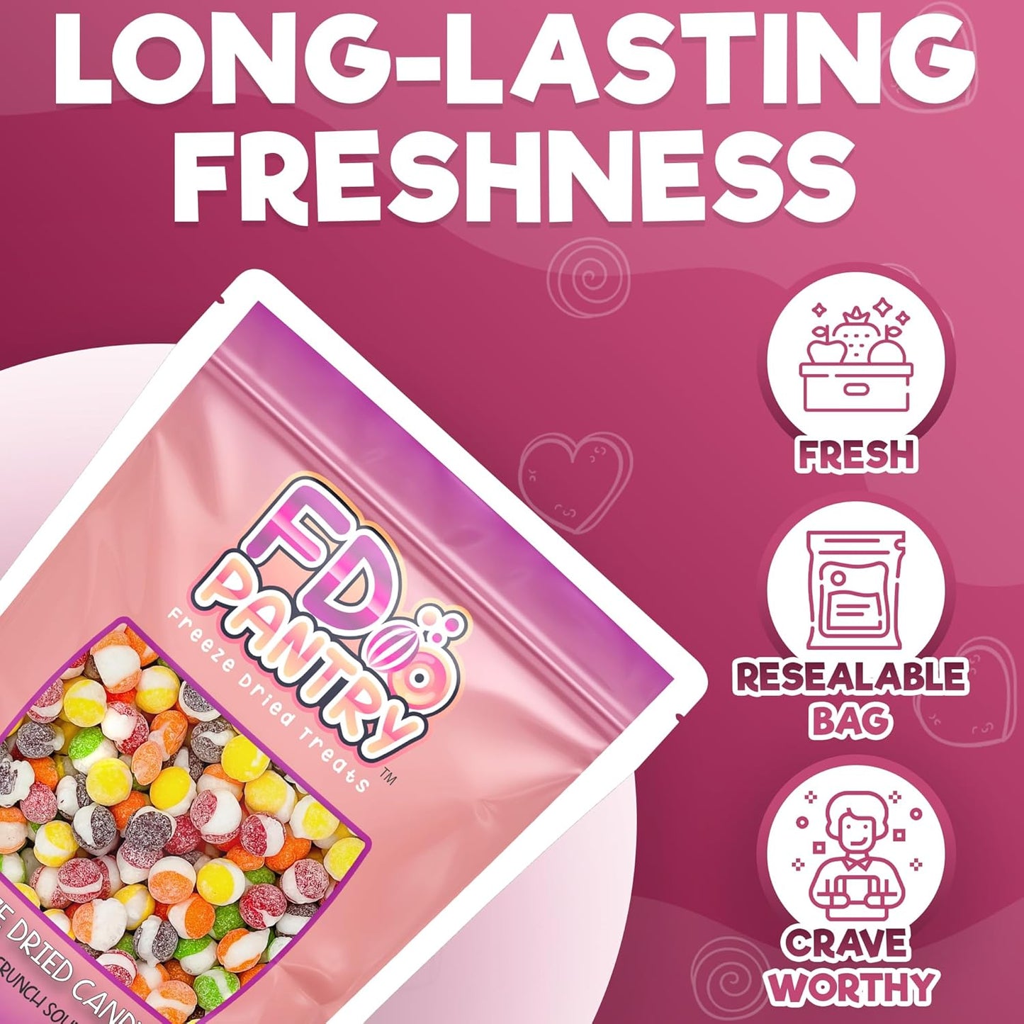 Fruit Crunch Sour - Freeze Dried Candy, 10 oz - Assorted Sour Flavors, Large Pouch - Ideal Gift Snack Treat