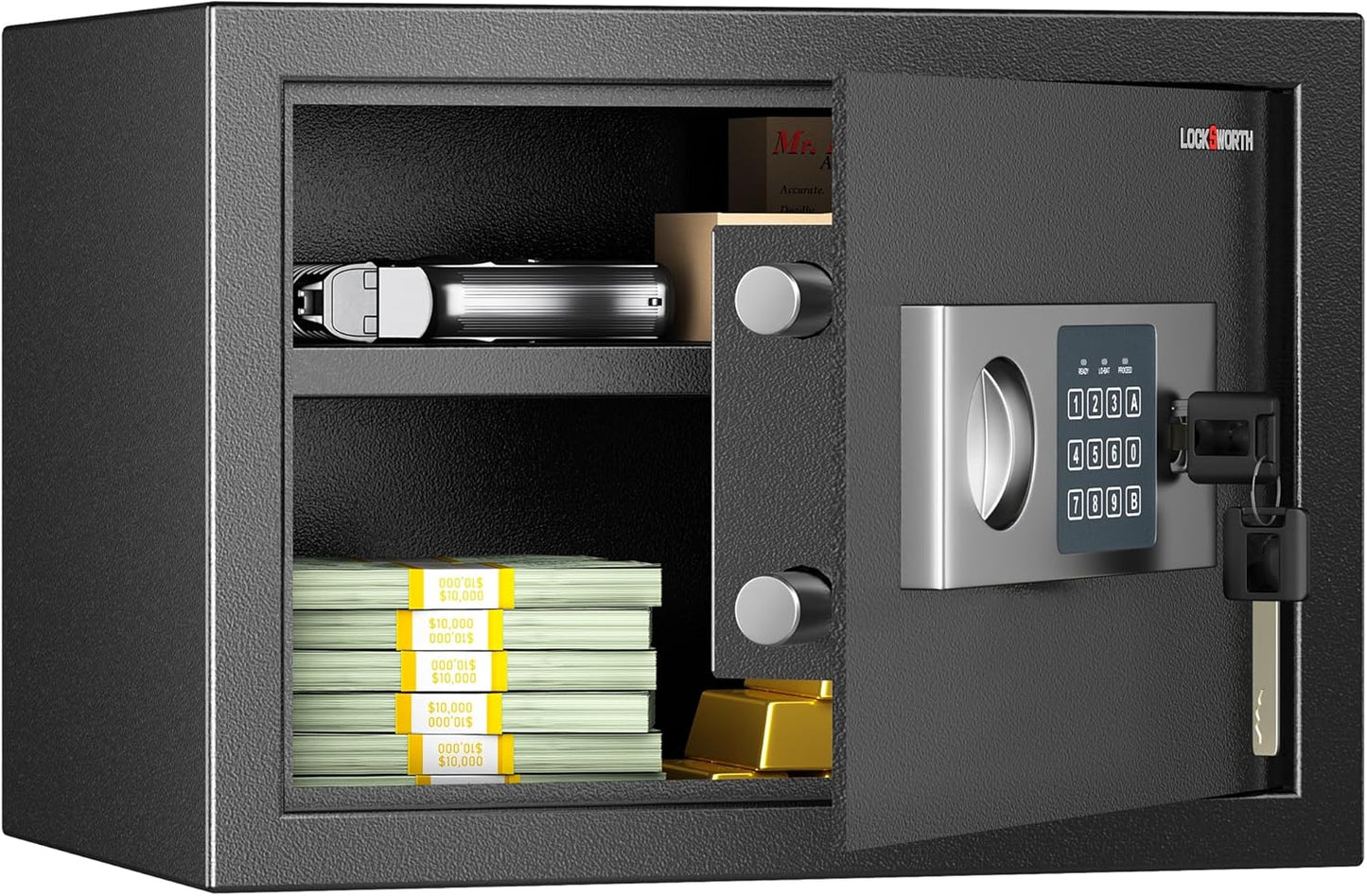 Safe for Home, 0.6 Cubic Feet Safety Box, Lock Box for Money, Jewelry, Documents and Guns, Digital Security Safe for Office, Hotel and Personal Use, 13.8"W x 9.8"D x 9.8"H