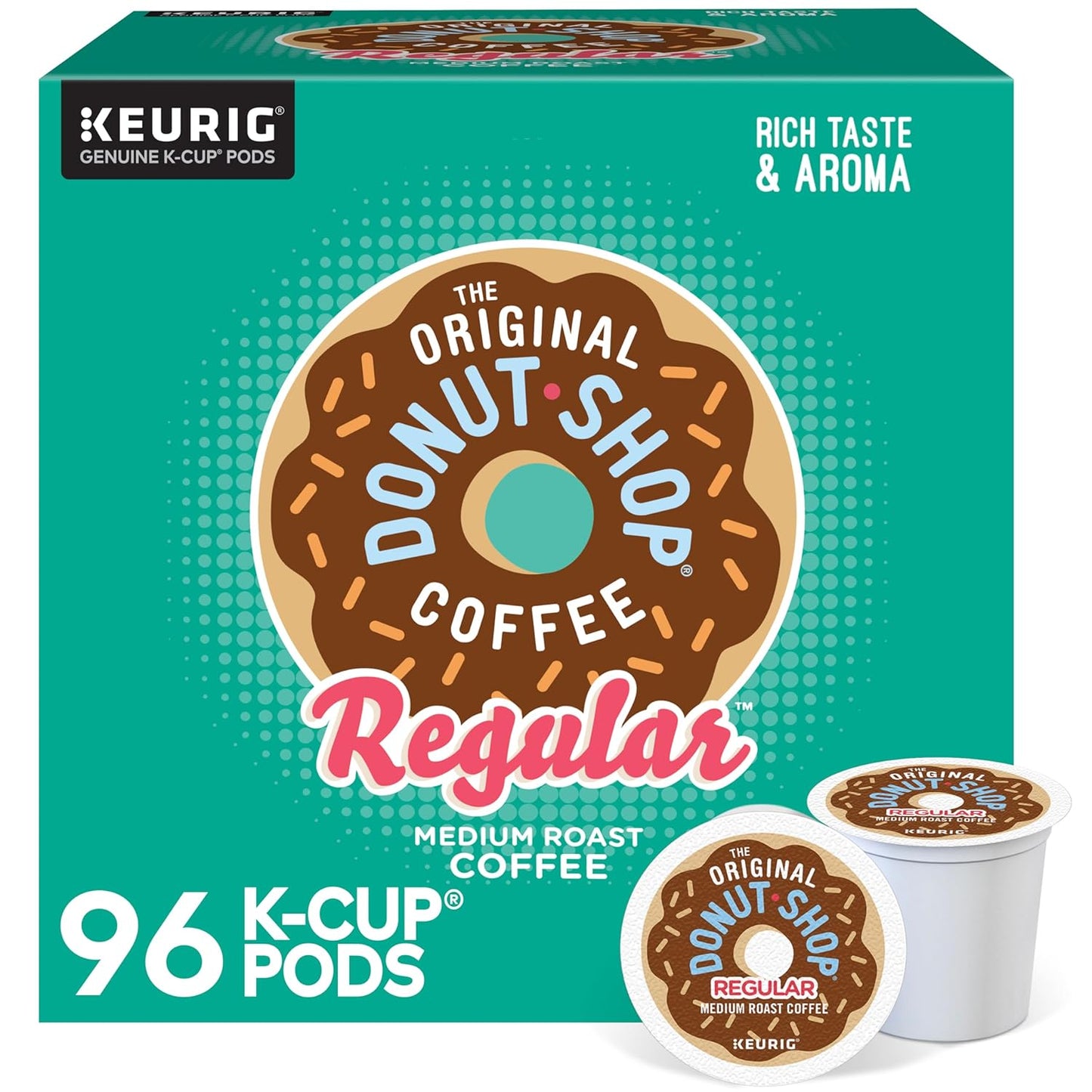 The Original Donut Shop Regular Keurig Single-Serve K-Cup Pods, Medium Roast Coffee, 96 Count (4 Packs of 24)