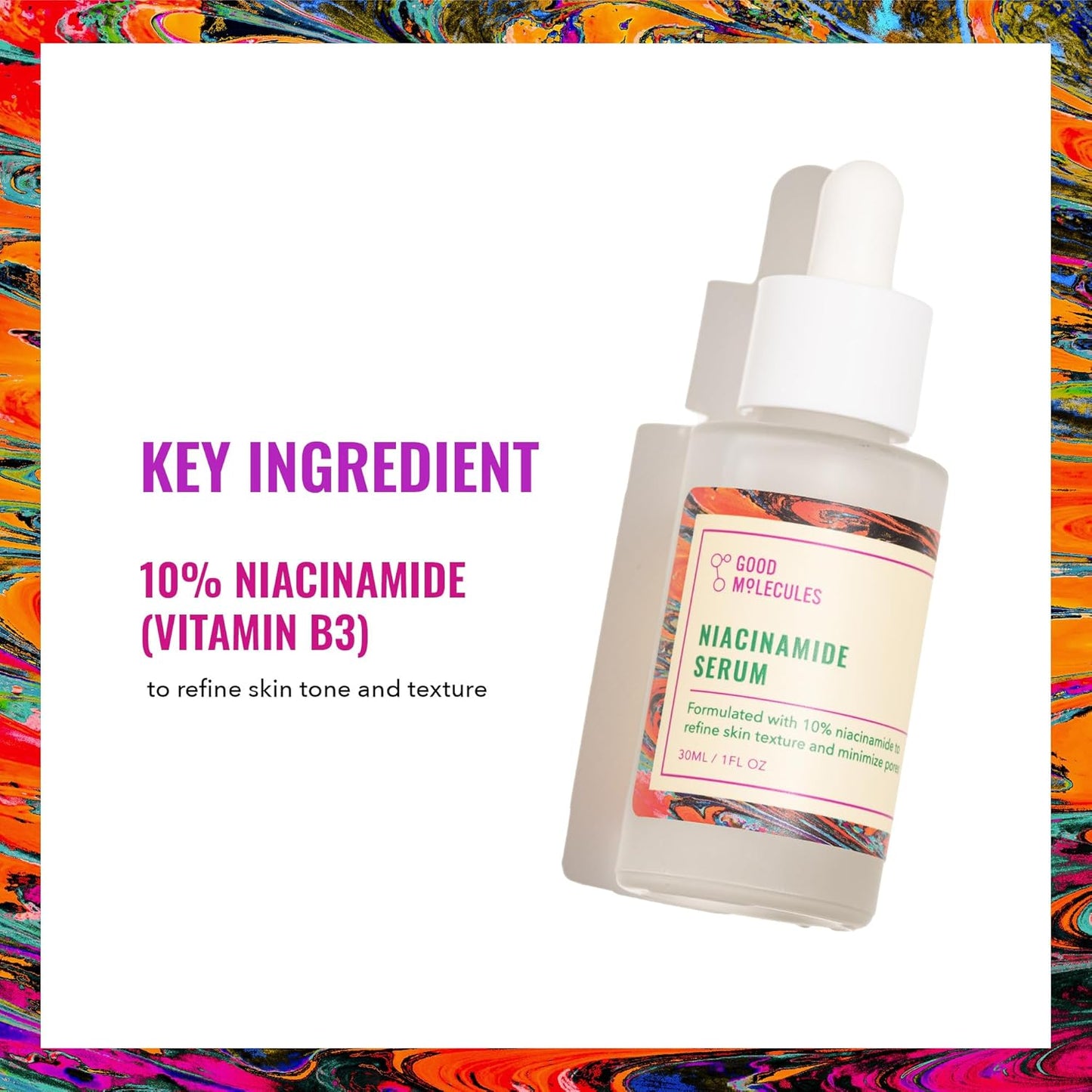 Good Molecules Niacinamide Serum - 10% Niacinamide Balancing B3 Facial Serum for Acne, Tone, Texture - Brightening and Hydrating Skincare for Face