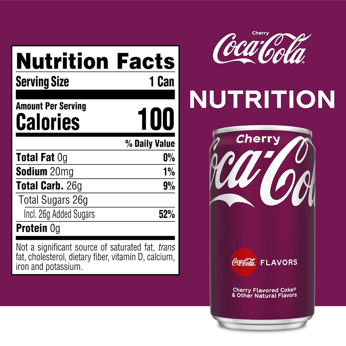 Coca-Cola Cherry Soda Soda Soft Drink Mini Cans, 7.5 fl oz, 20 Pack