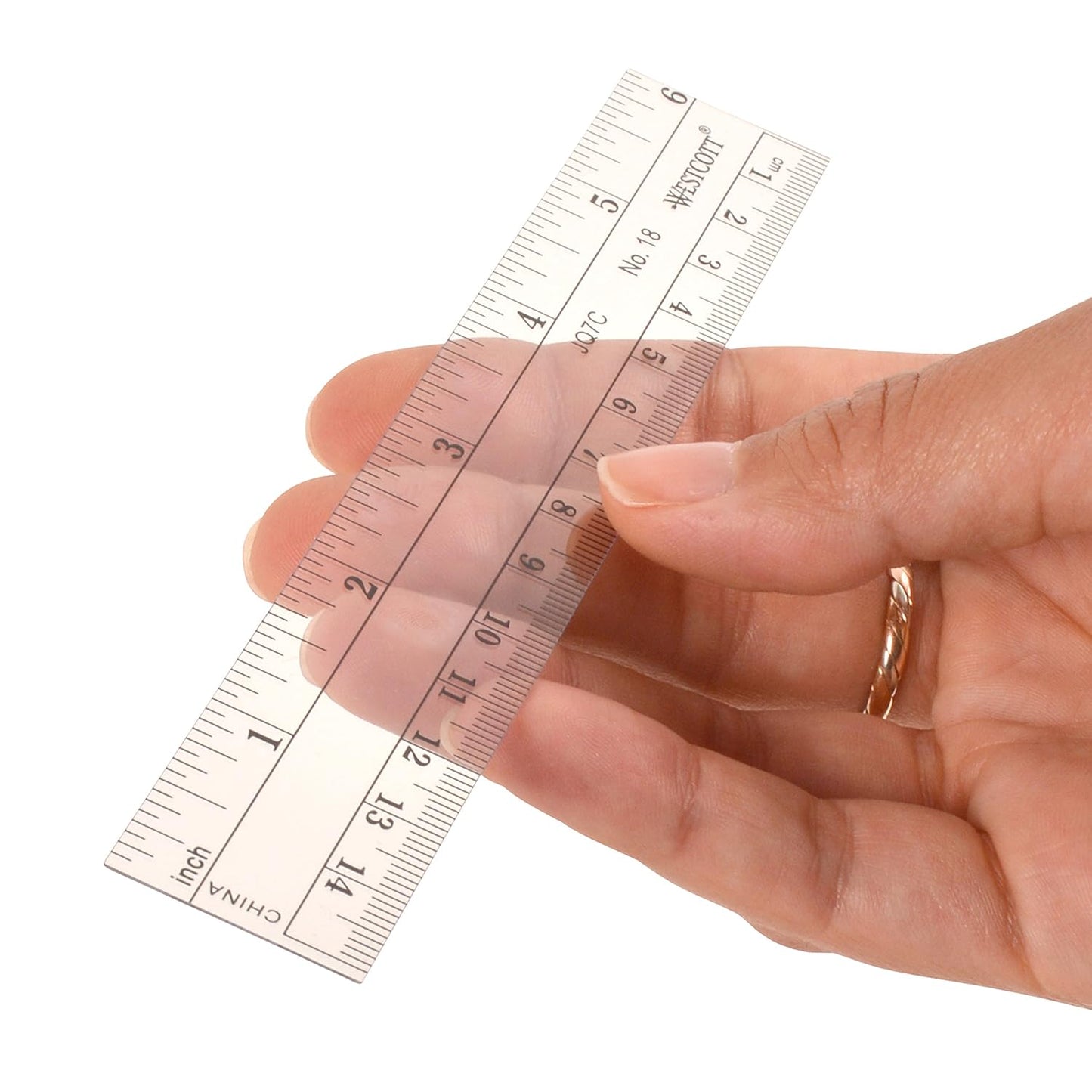 Westcott 6-Inch Flexible Metric Ruler, Clear