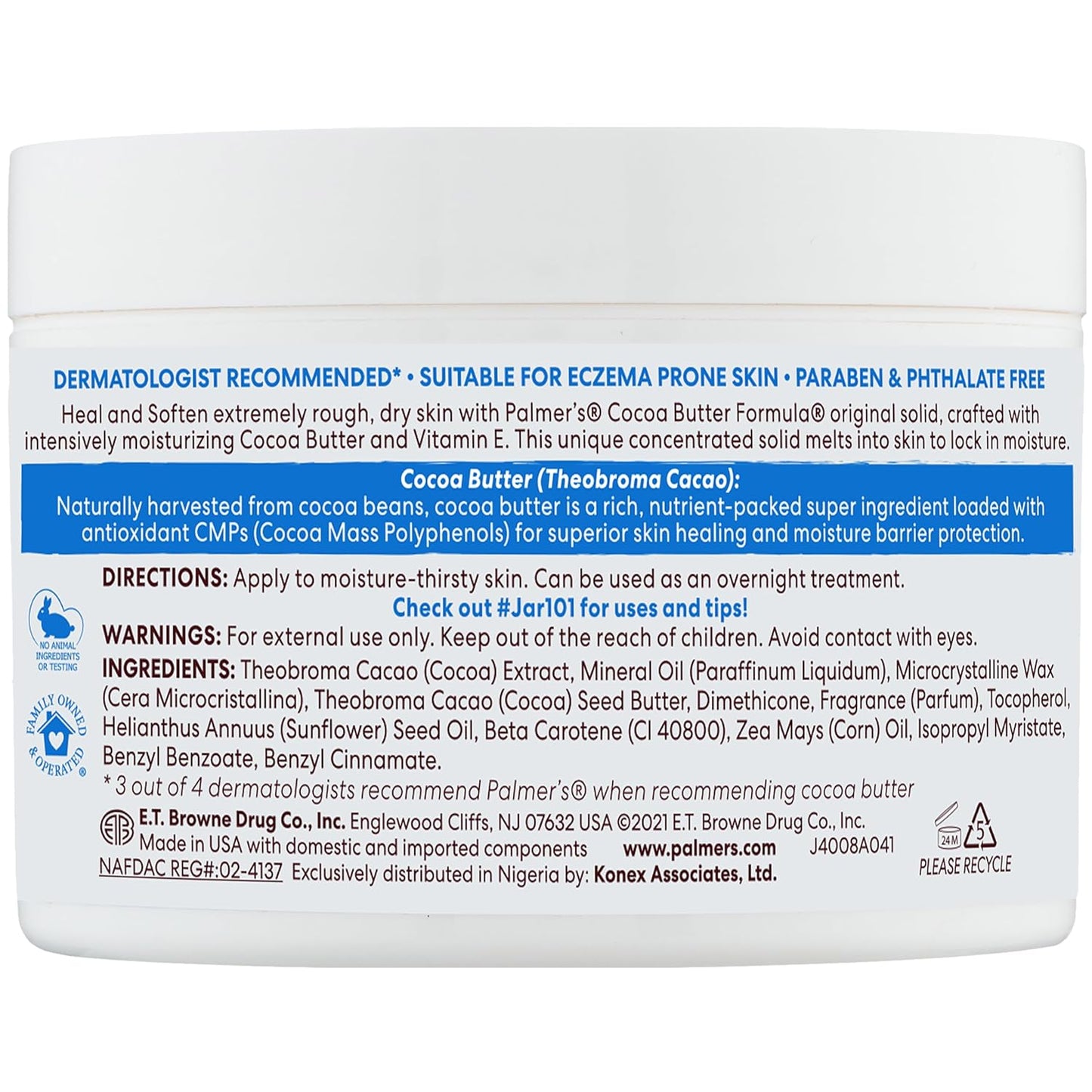 Palmer's Cocoa Butter Formula Daily Skin Therapy Solid Lotion with Vitamin E, Body Moisturizer for Extremely Dry Skin, Softens and Soothes, 7.25 Ounces, (Pack of 1)