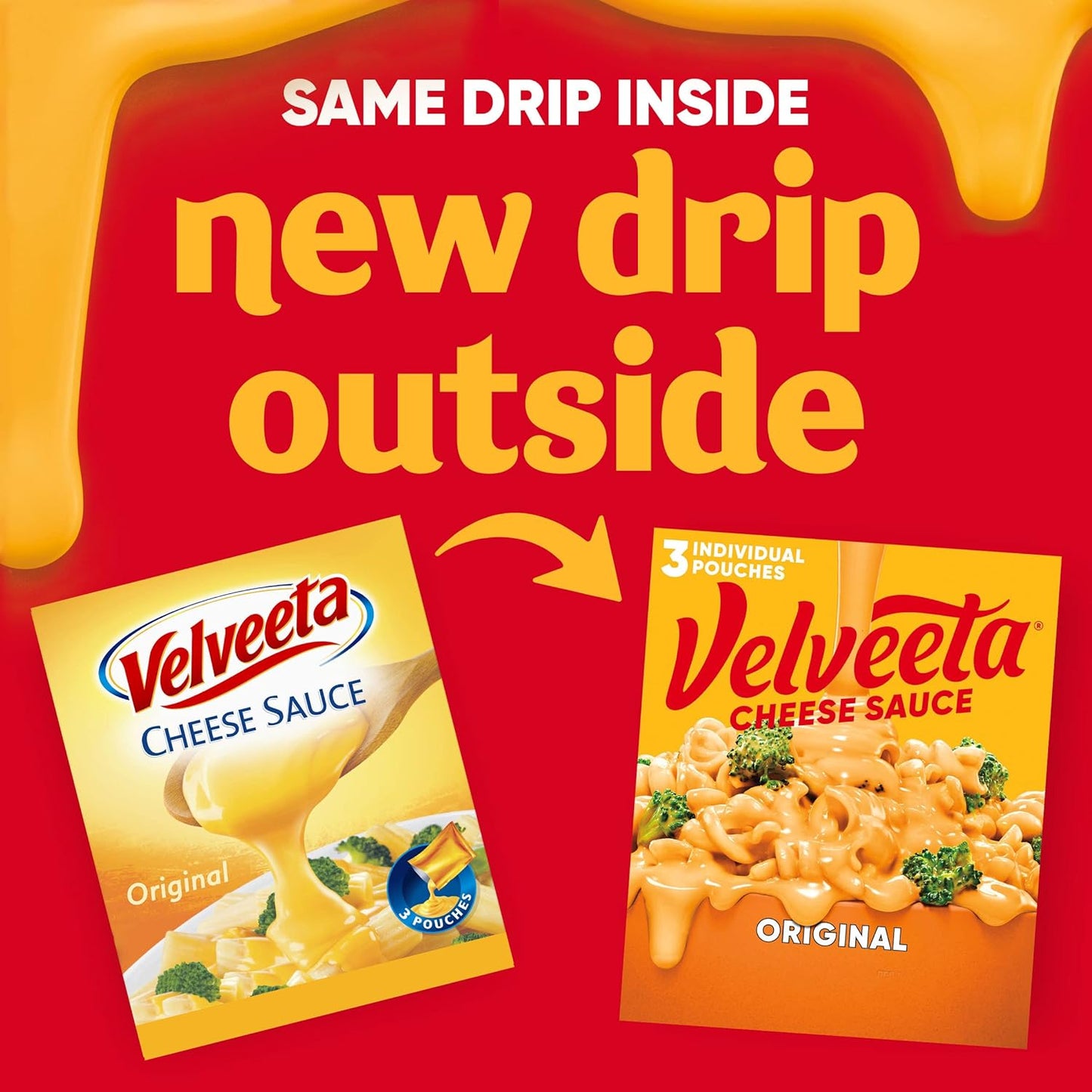 Velveeta Original Melting Cheese Sauce Pouches (3 ct Box, 4 oz Packets)