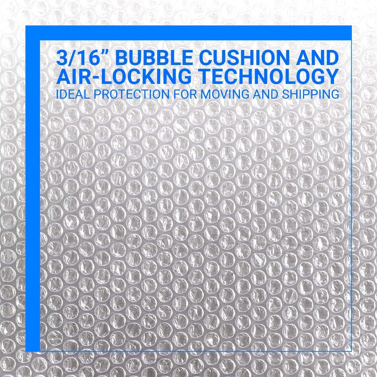 2-Pack Bubble Cushioning Nylon Wrap Rolls, 3/16" x 12" x 72' ft Total, Perforated Every 12", 20 Fragile Stickers for Packaging, Shipping, Mailing