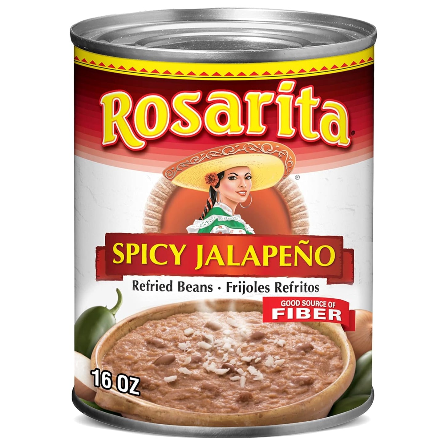 Rosarita Spicy Jalapeño Refried Beans, 16 oz