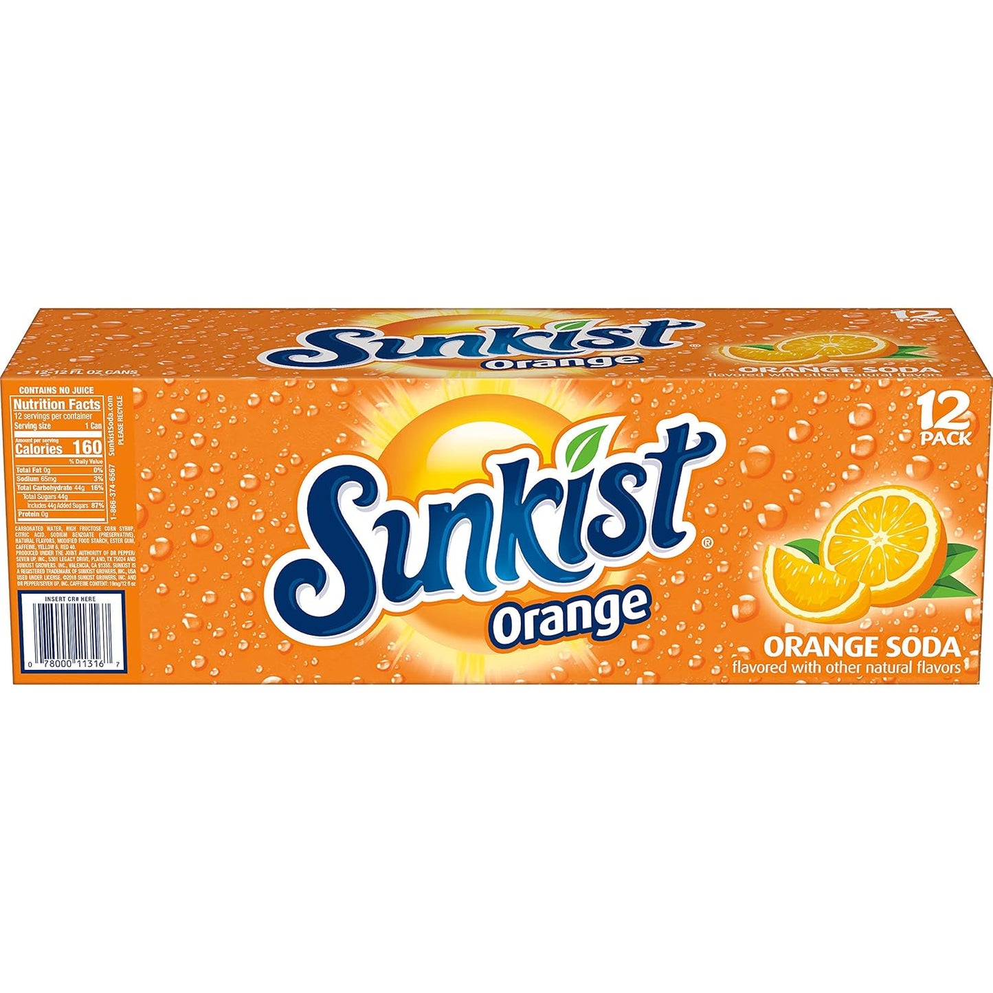 Sunkist Orange Soda, 12 fl. oz. Cans, 12 Pack (Pack of 2)