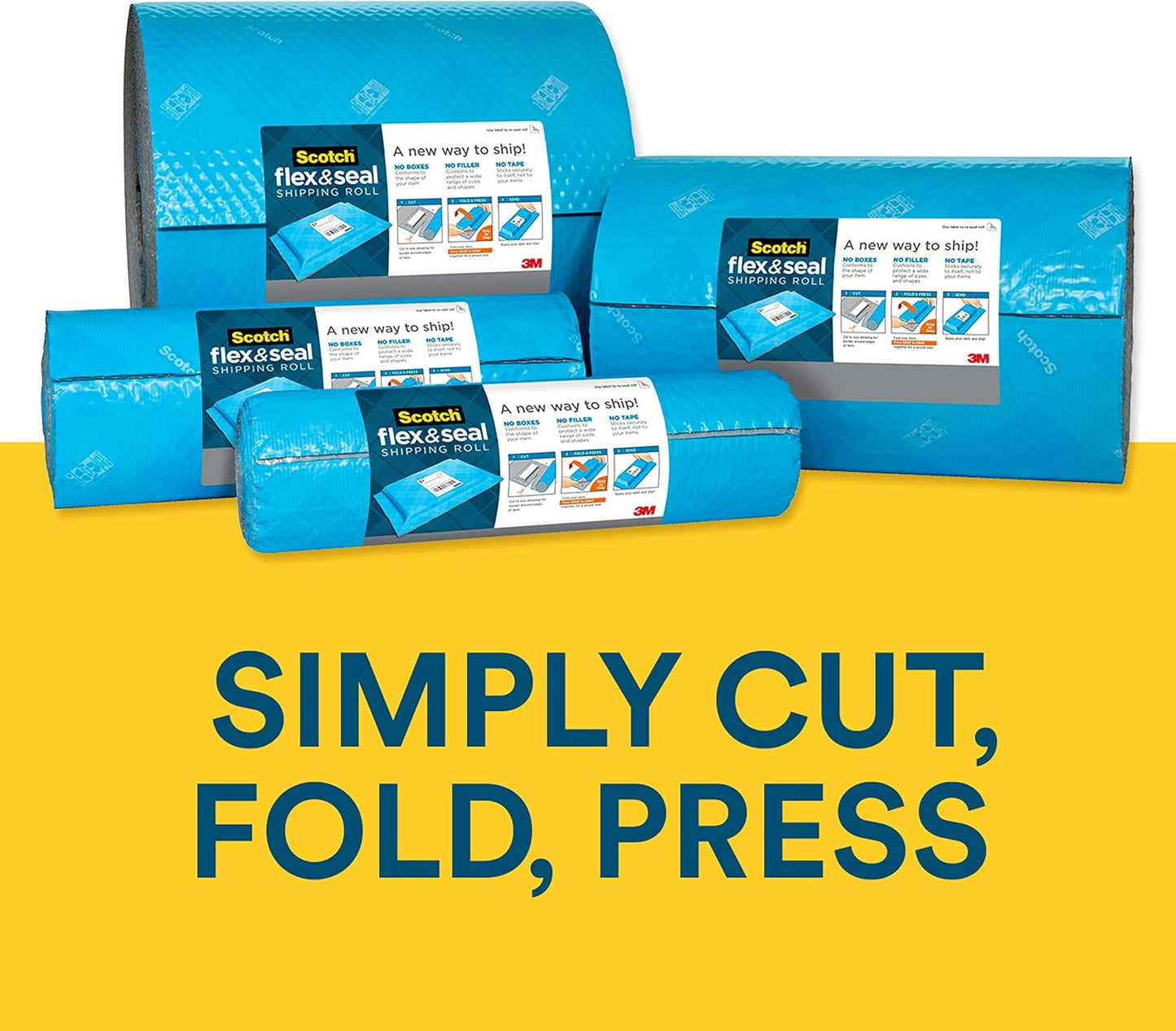 Scotch Flex and Seal Shipping Roll, 20 Ft x 15 in, Just Ship It, No Boxes, No Tape, Easy Packaging Alternative to Poly Mailers, Shipping Bags, Bubble Mailers, Padded Envelopes, Boxes (FS-1520)