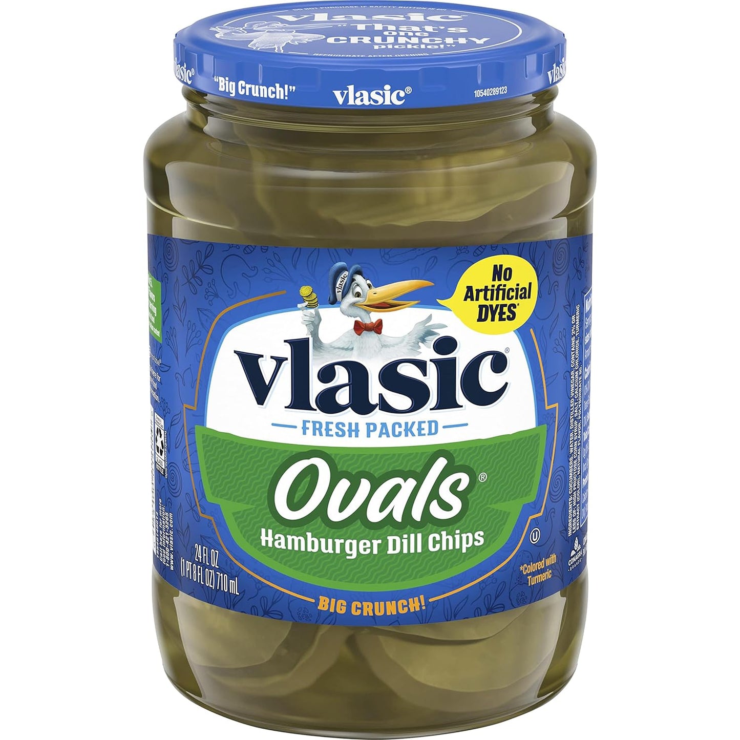 Vlasic Ovals Hamburger Dill Pickle Chips, Keto Friendly, 24 FL OZ