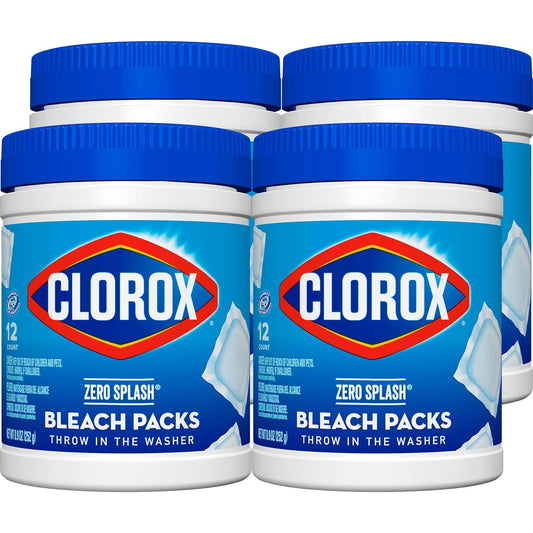 Clorox Zero Splash Bleach Packs - Laundry Pods, 4 Pack (Package May Vary)