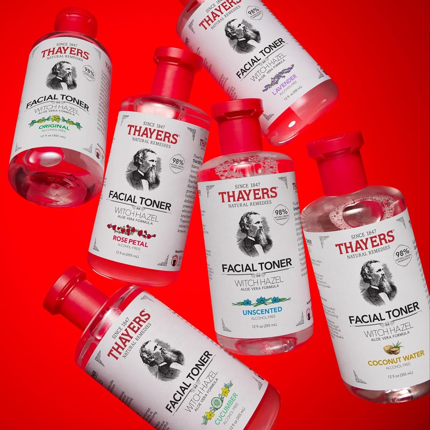 Thayers Alcohol-Free Rose Petal Witch Hazel Facial Toner for Glowing Skin, Soothing, Hydrating, Refreshing Toner for Normal and Combination Skin, 12oz