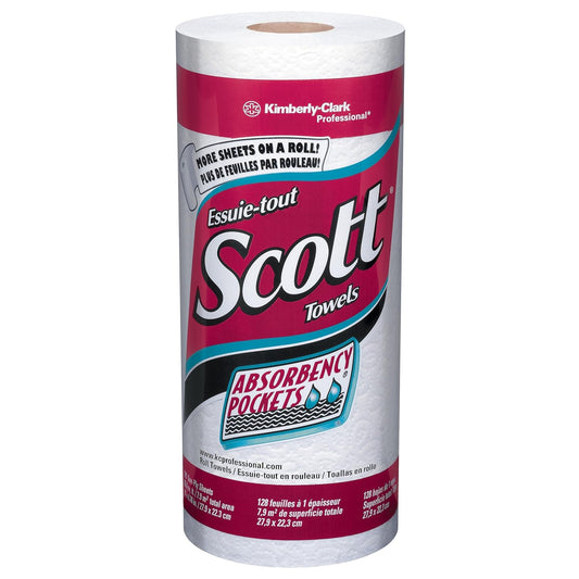 SCOTT Perforated Towel Rolls, 8-7/8 x 11, WE, 128/roll, 20/carton