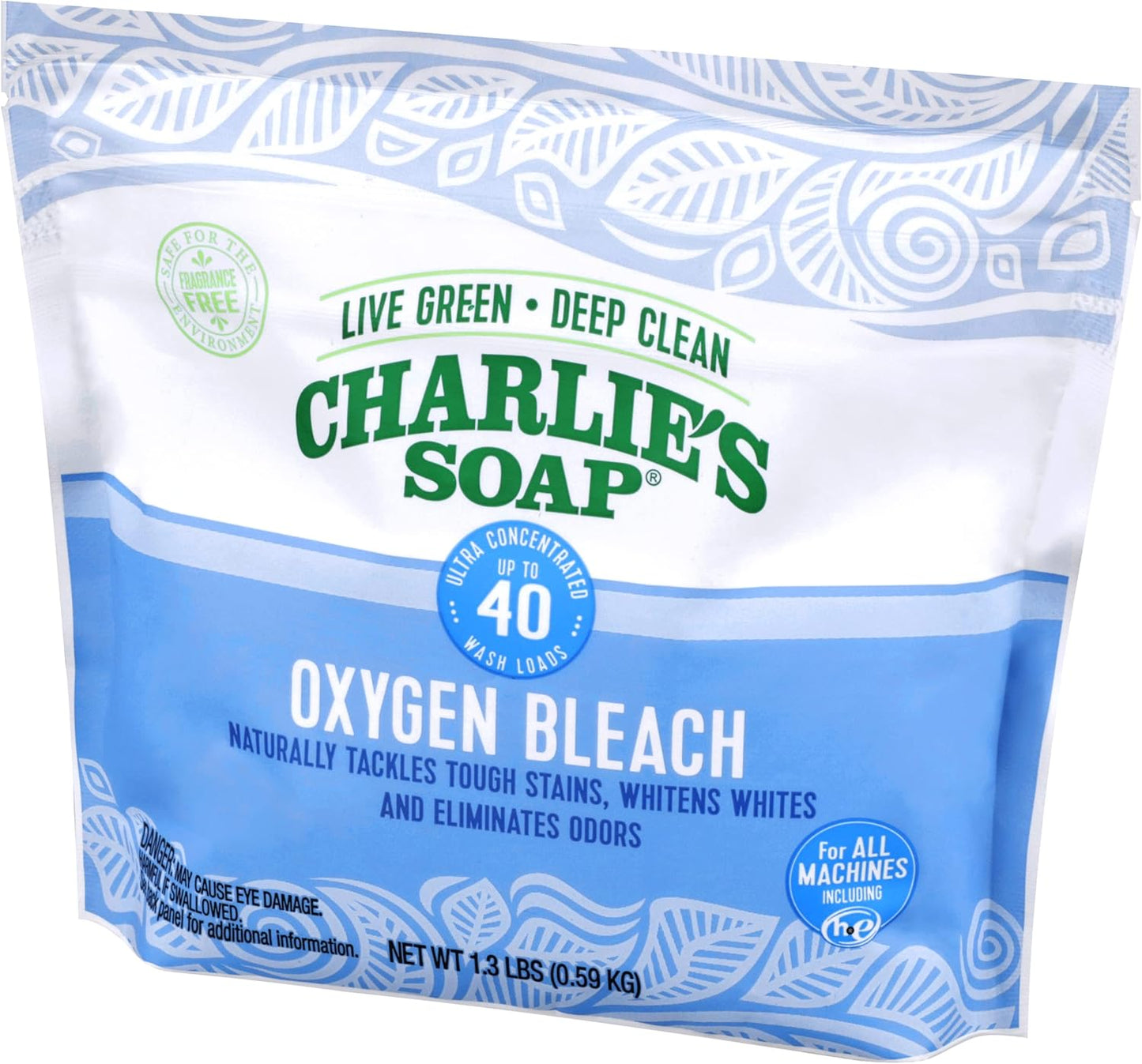 Charlie's Soap Color Safe Chlorine Free Oxygen Bleach Powder, 1.3 lbs (0.59 kg)