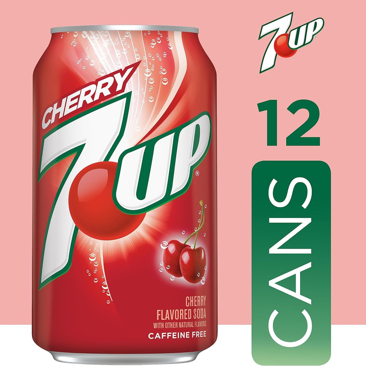 7UP Cherry Flavored Soda, 12 fl. oz. Cans, 12 Pack (Pack of 2)