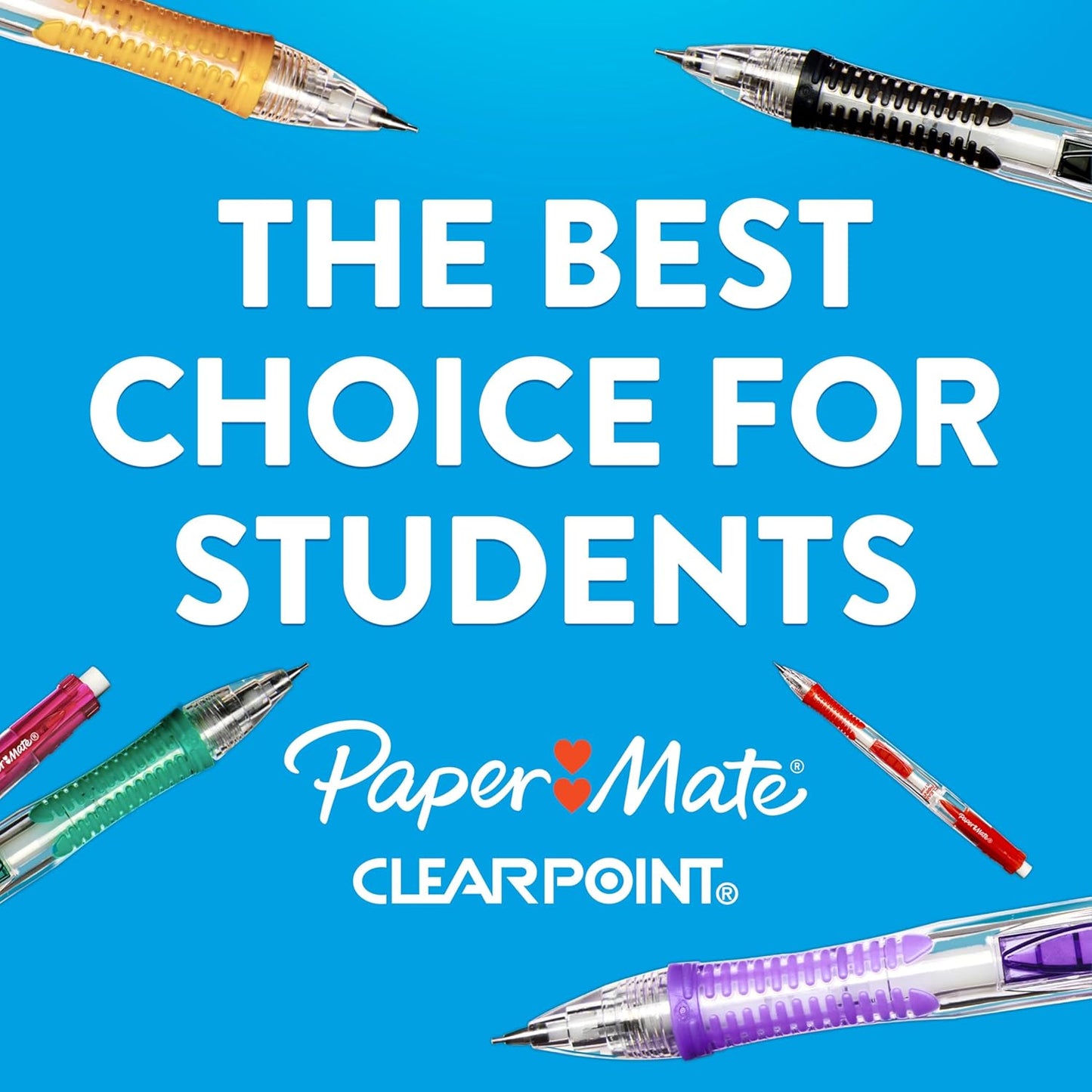 Paper Mate Clearpoint Mechanical Pencils 0.7mm, HB #2 Pencil Lead, 2 Pencils, School Supplies, Teacher Supplies, Drawing Pencils, Sketching Pencils, 1 Lead Refill Set, 2 Erasers