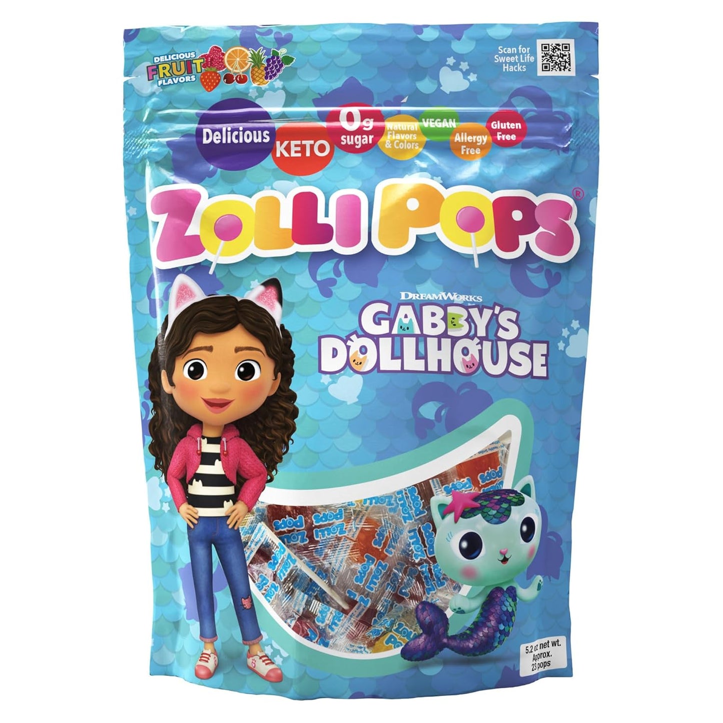 Zollipops Clean Teeth Lollipops, Anti Cavity, Sugar Free Candy for a Healthy Smile Great for Kids, Diabetics and Keto Diet, Natural Fruit Variety, 5.2oz (packaging may vary)