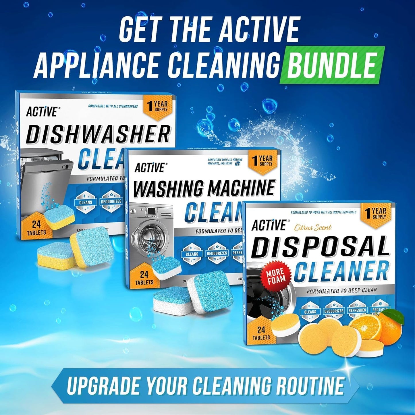 Dishwasher Cleaner And Deodorizer Tablets - 24 Pack Deep Cleaning Descaler Pods for Dish Washer Machine, Heavy Duty, Septic Safe, Natural Limescale Remover, Calcium, Odor, Smell - 12 Month Supply