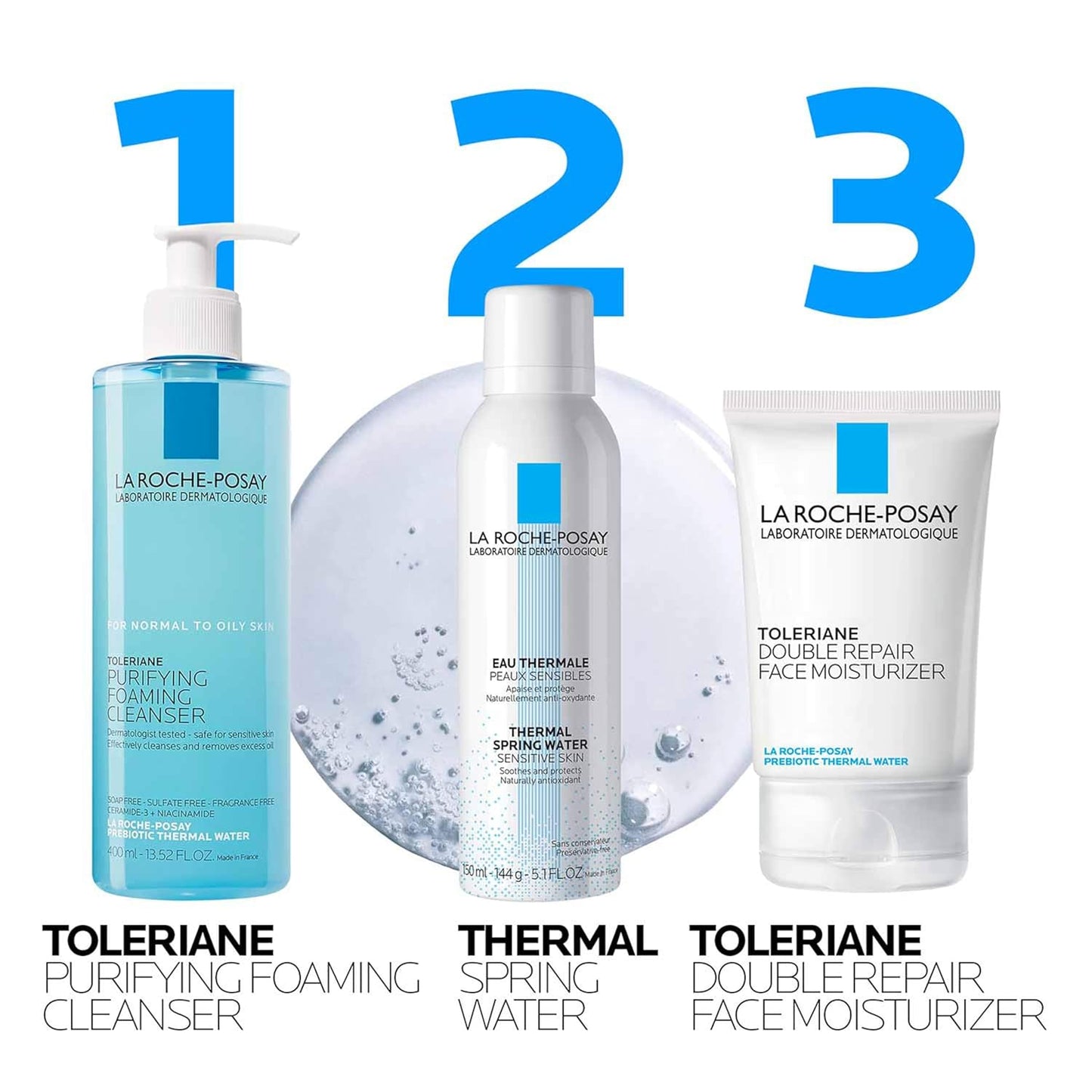 La Roche-Posay Toleriane Purifying Foaming Facial Cleanser, Oil Free Face Wash for Oily Skin and for Sensitive Skin with Niacinamide, Pore Cleanser Won’t Dry Out Skin, Unscented