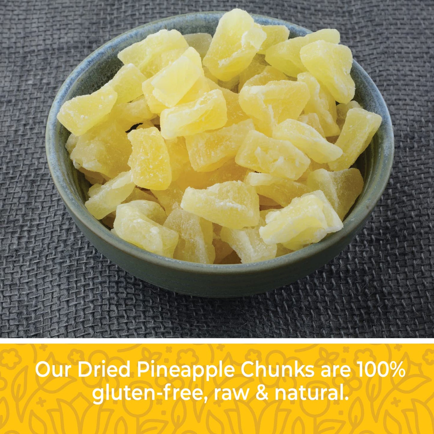 Dried Pineapple Chunks, 1 Pound. Dehydrated Pineapple Chunk, Dehydrated Pineapple Bulk, Dried Pineapple Bits. All Natural, Non-GMO, Lightly Sweetened Dried Pineapples, 16 oz.