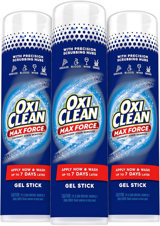 OxiClean Max Force Laundry Stain Remover Gel Stick, 6.2 fl oz, 3-Pack