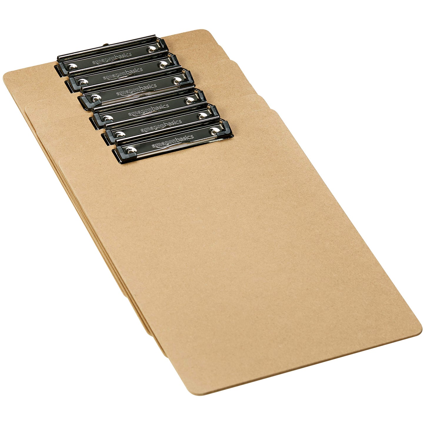 Amazon Basics Hardboard Office Clipboard, 6-Pack, Brown