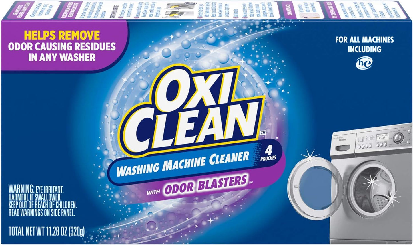 OxiClean Washing Machine Cleaner with Odor Blasters, 4 Count