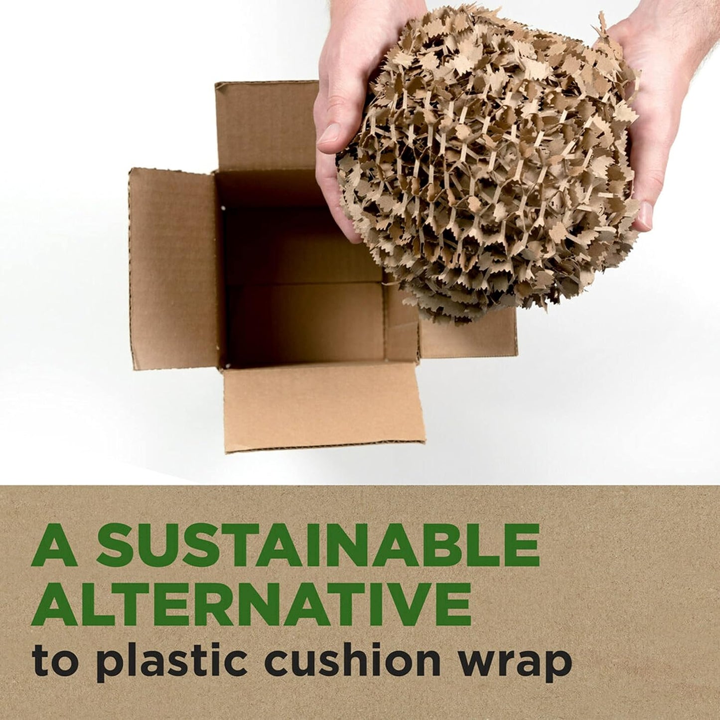 Scotch Cushion Lock Protective Wrap, 12 in x 30 ft, Sustainable Packaging Solution for Packing, Shipping and Moving,No Scissors or Tape Needed, Great Alternative to Bubble Cushion Wrap (PCW-1230),Tan