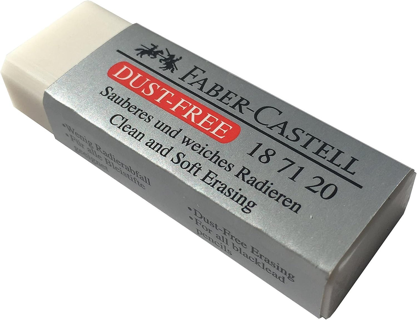 [Pack of 4] Faber-Castell LARGE Eraser Dust Free Clean and Soft Erasing for ART, OFFICE, SCHOOL USE (6.2x2x1.25cm)