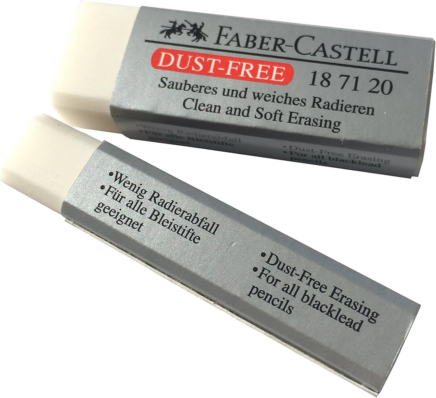 [Pack of 4] Faber-Castell LARGE Eraser Dust Free Clean and Soft Erasing for ART, OFFICE, SCHOOL USE (6.2x2x1.25cm)