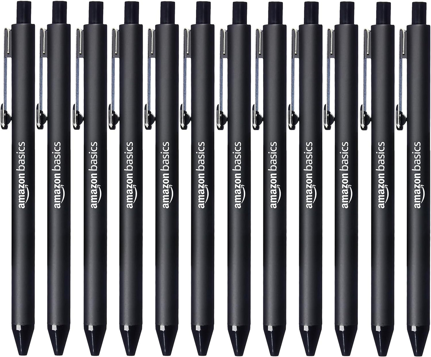 Amazon Basics Retractable Ballpoint Pen - Black, 1.2mm, 12-Pack