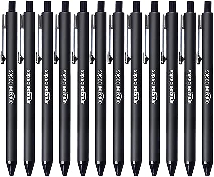 Retractable Ballpoint Pen - Black, 1.2mm, 12-Pack