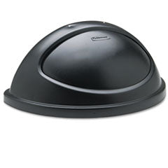 Rubbermaid® Commercial Untouchable Plastic Half-Round Lid, 21.38w x 12.38d x 9.13h, Black