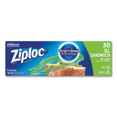 Ziploc® Sandwich Seal Top Bags, 8" x 7", Clear, 30/Box