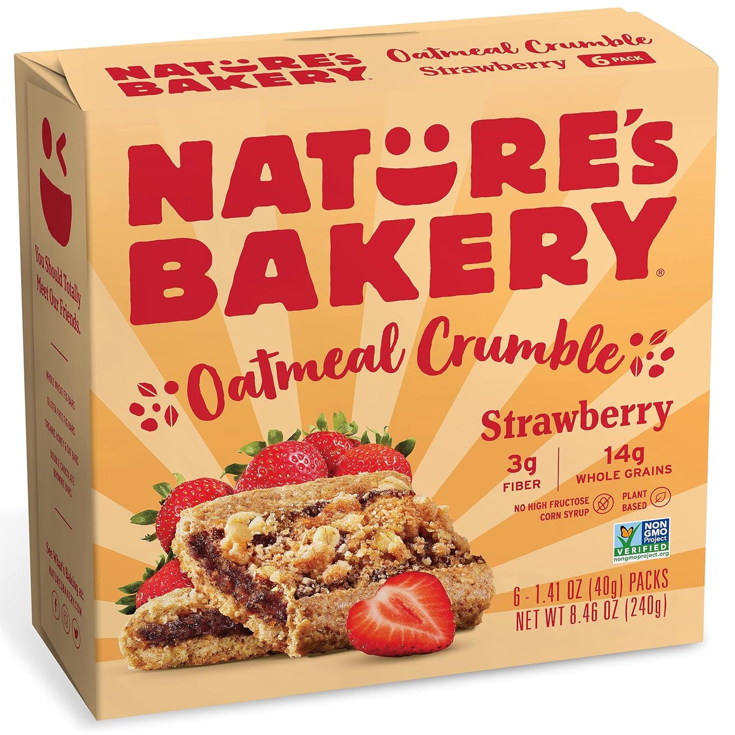 Nature's Bakery Oatmeal Crumble Strawberry Bars, 1.41 Oz, 6 Ct