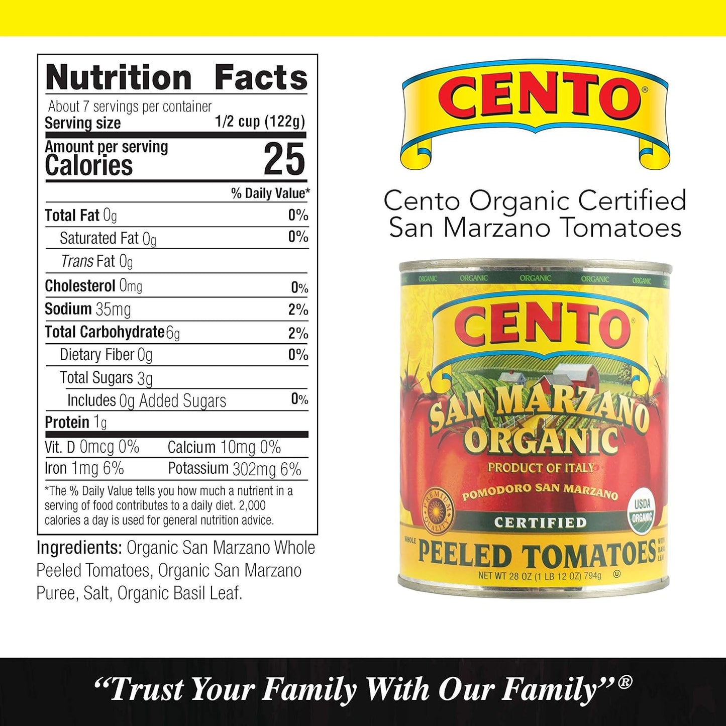 Cento San Marzano Organic Peeled Tomatoes (Pack of 6)