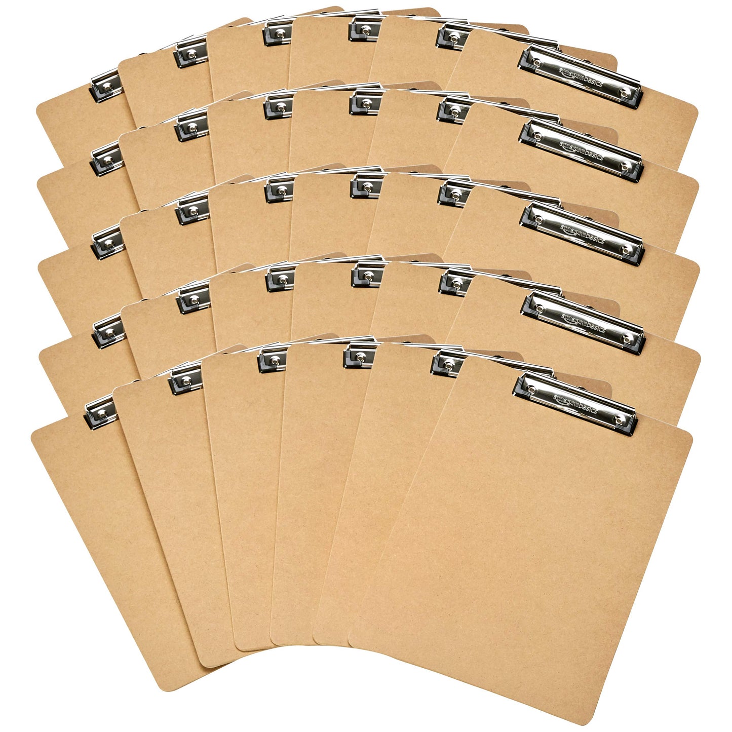 Amazon Basics Hardboard Office Clipboard, 6-Pack, Brown