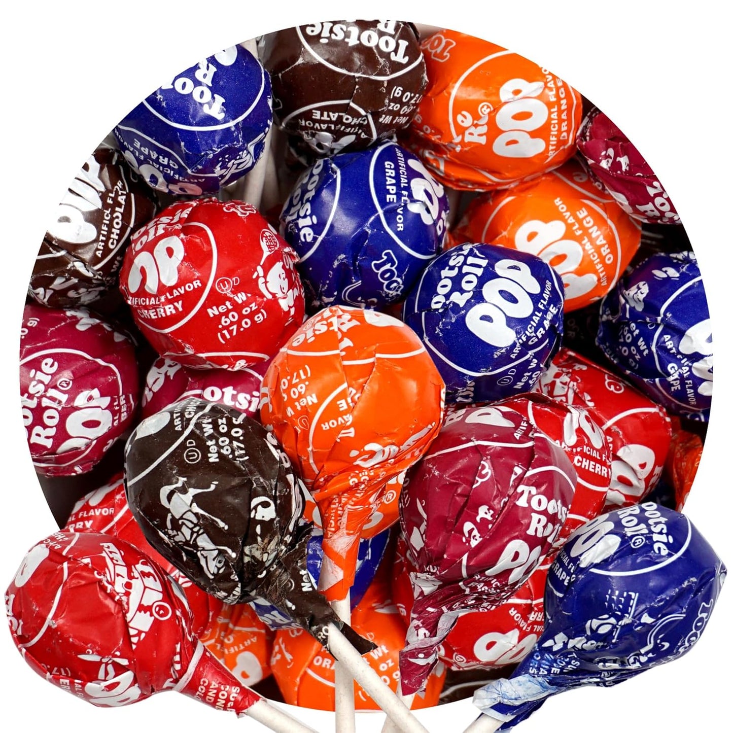 Tootsie Roll Pops with Chocolate Tootsie Roll Center, 1lb Bulk Bag (Approx 22 Count), Original Assorted Fruit Flavors, The Hampton Popcorn & Candy Company